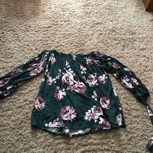 Off the sholder floral blouse